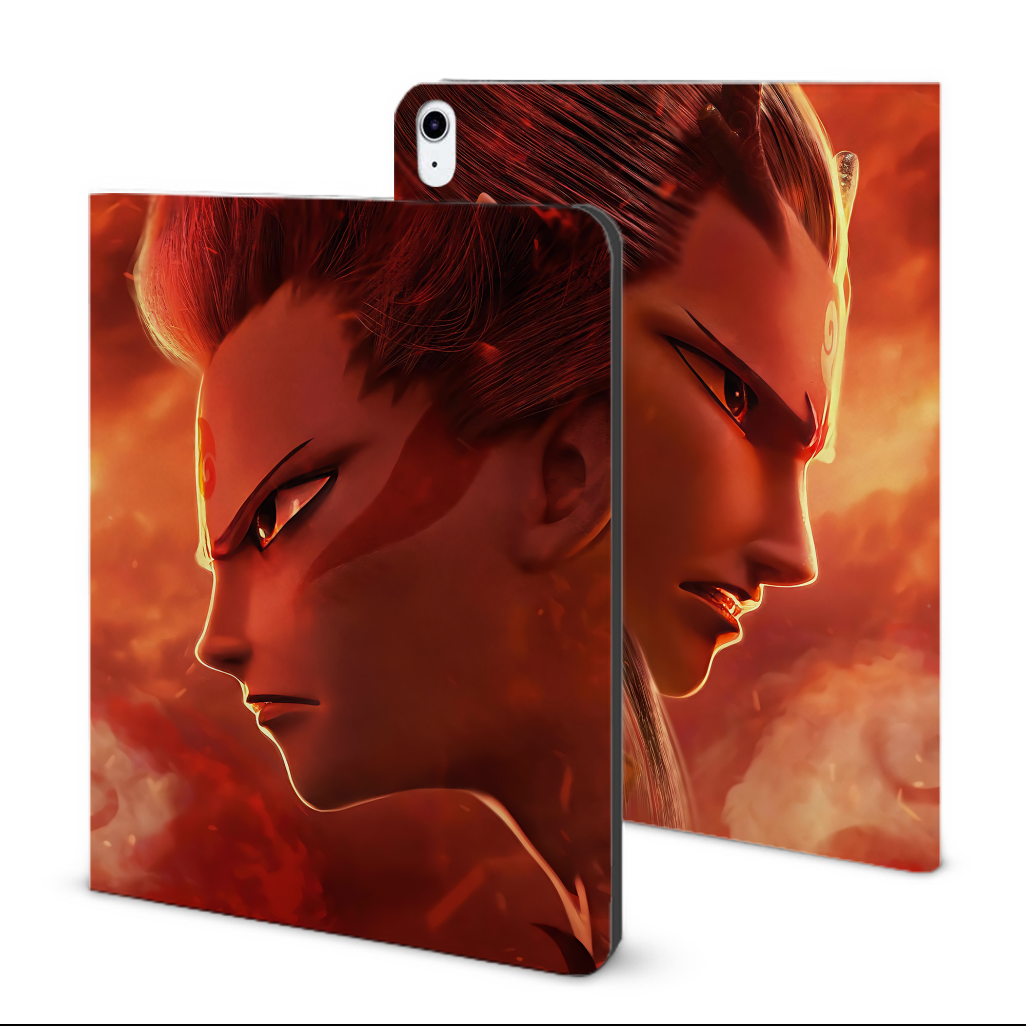 （画像用） Ne Zha 2 ナタ 魔童の大暴れ IPad ケース ブック型 PUレザー TPU 耐衝撃 軽量 薄型 ペン収納なし 全面保護 IPad 各モデル対応